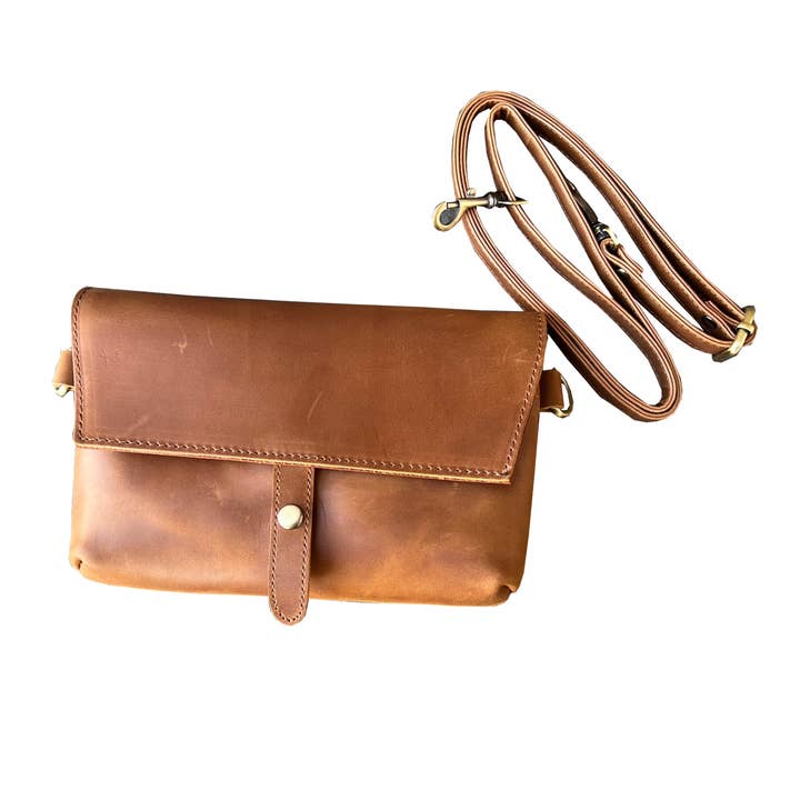 Roma Leathers, Inc. - Wholesale Crossbody Bag - Women's - W022L crazy horse genuine leather crossbody6