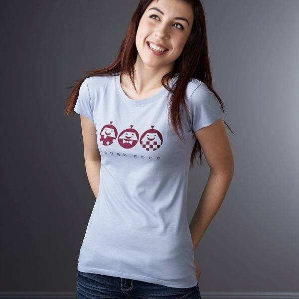 Laugh More - Camiseta Happy para mujer para venta al por mayor de Uni-T