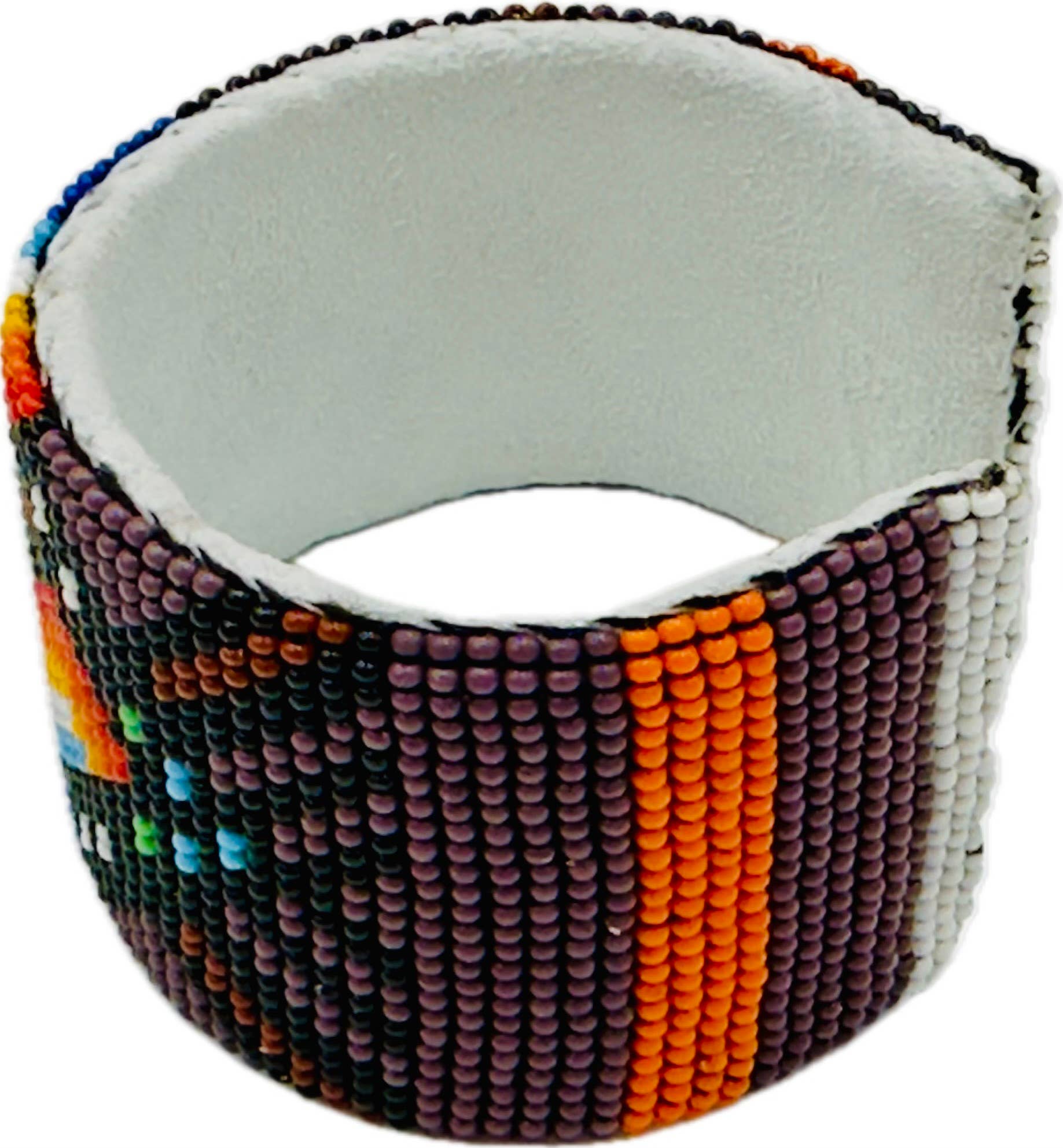 BEADS CORNER – Pulseira de punho por atacado – Pulseira rígida artesanal com missangas multicoloridas roxas1