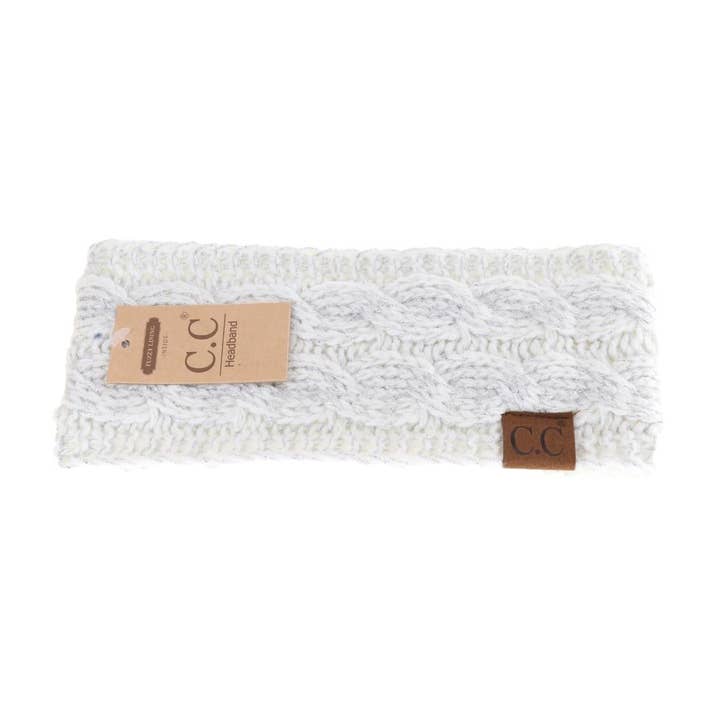 C.C Beanie - Wholesale Fashion Headband - Women's - Metallic Cable Knit CC Women's Fashion Headband