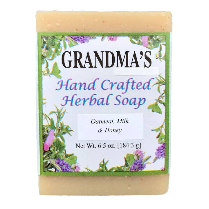 Oatmeal, Milk & Honey Herbal Soap Bar, 6.5 oz.-R. for wholesale by Grandma's Hand-Crafted Soaps