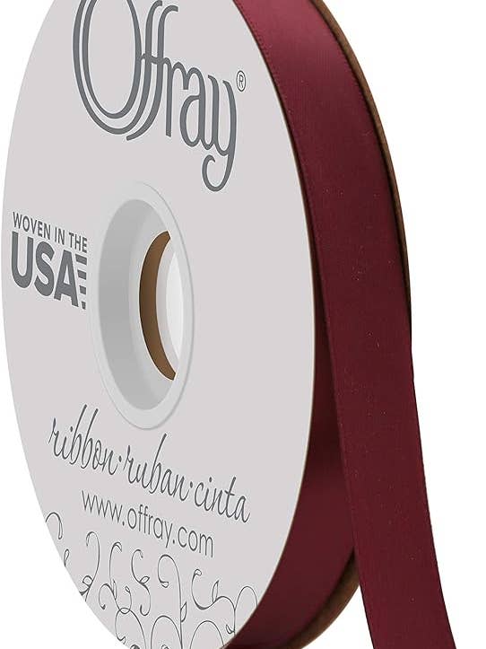 Double-Face Satin Wine 5/8" x 100 Yards for wholesale by Berwick Offray Ribbon