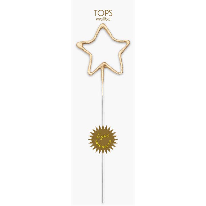 TOPS Malibu - Wholesale Sparkler - Big 8" Gold Star Sparkler Wand Card - Celebrate