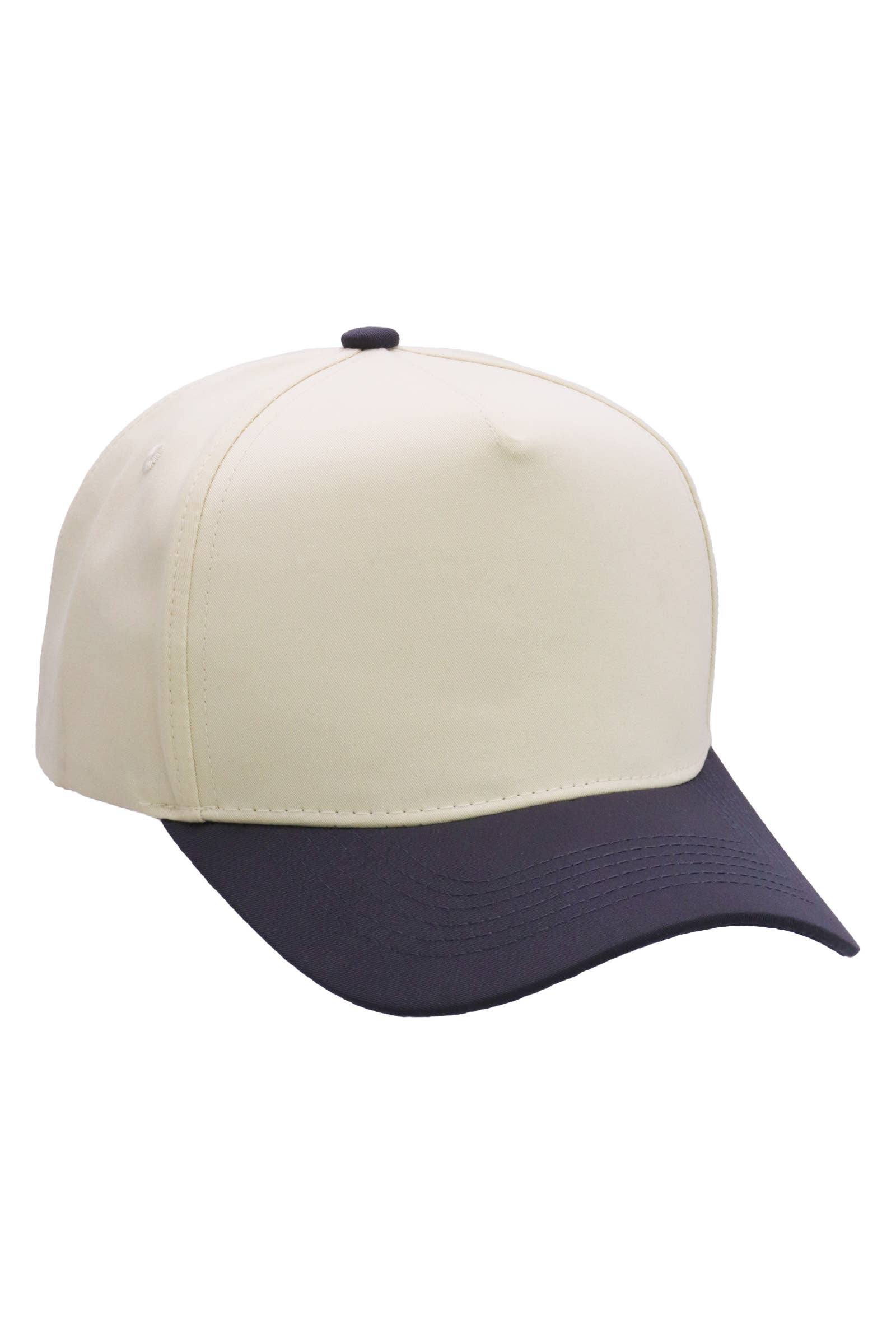 Cap Zone - Wholesale Baseball Cap - Unisex - Two Tone Beige Upper Five Panel Baseball Cap8