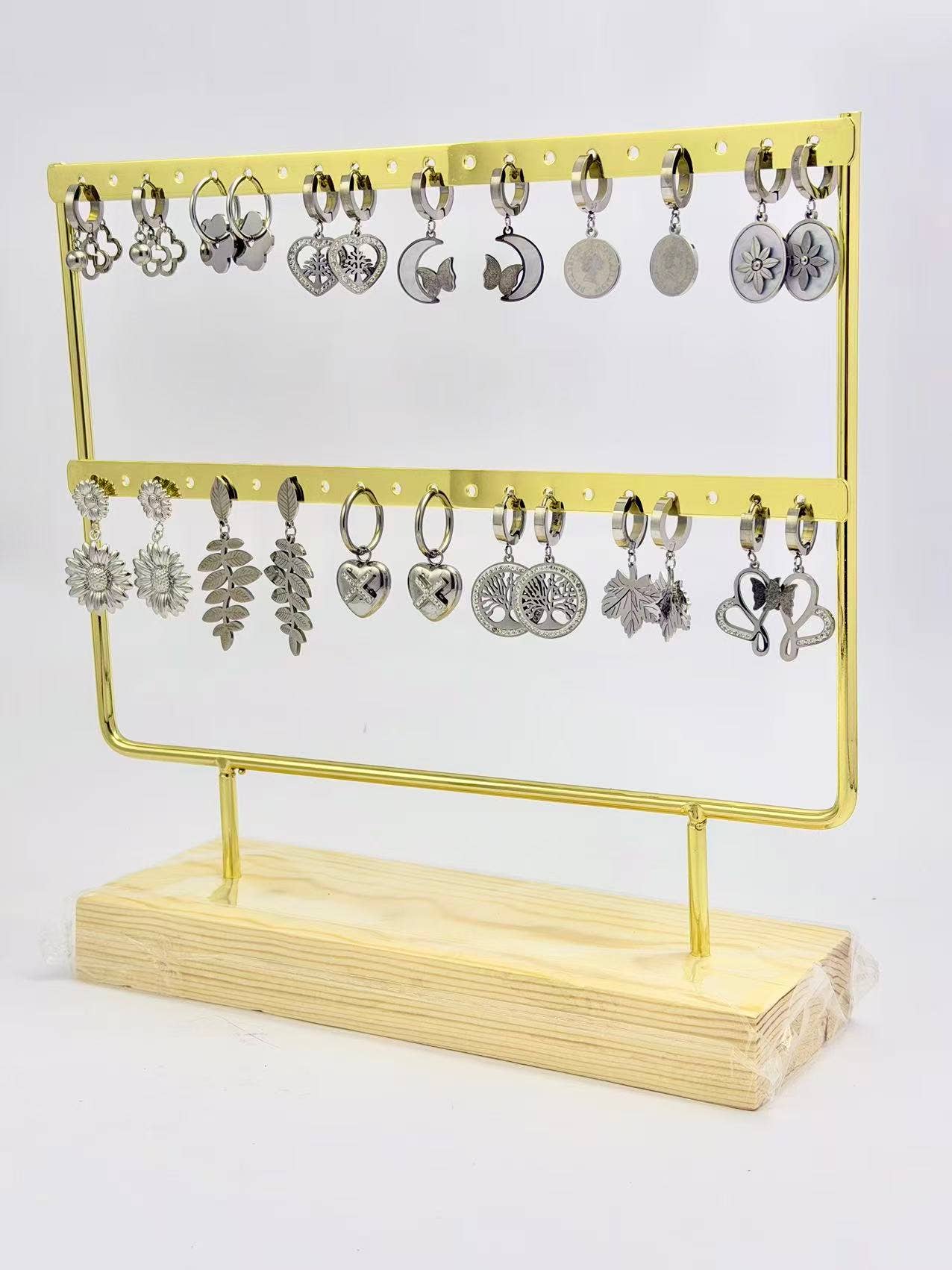 COSMOS - Wholesale Dangle Earrings - Set of 12 Pairs of Steel Earrings on Display2