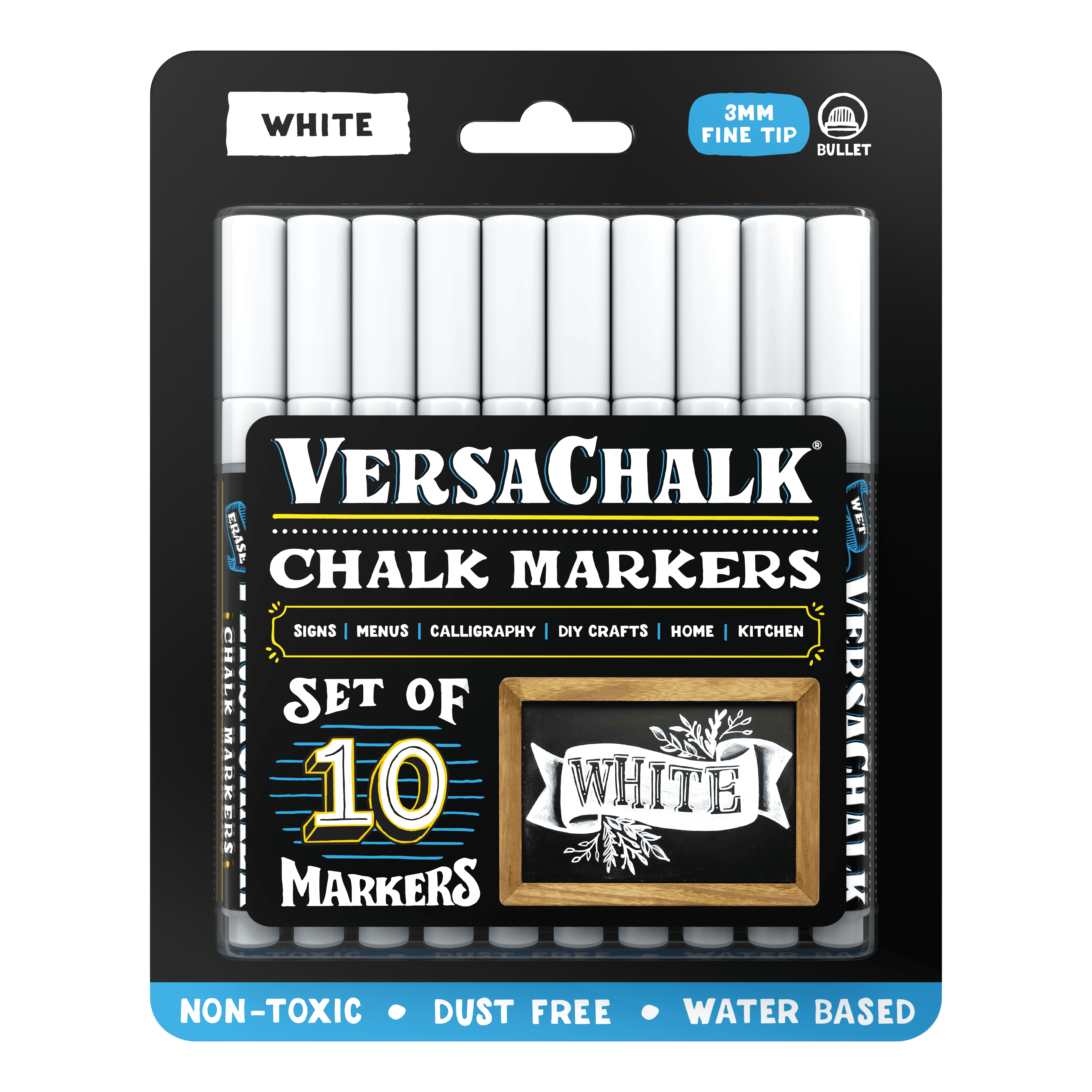 VersaChalk – wholesale Marker – White Liquid Chalk Markers, Set of 1011