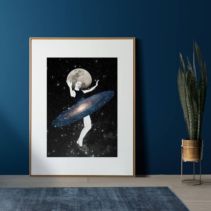 Cosmic Breakthrough' Hula Galaxy Fine Art Print for wholesale by The Rising Space