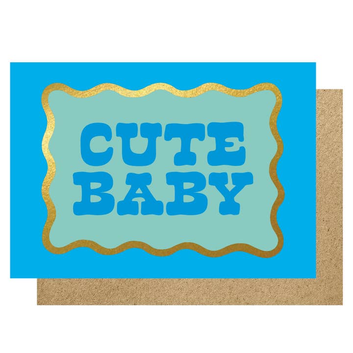 Cute baby blue card for wholesale by Lucky Ink