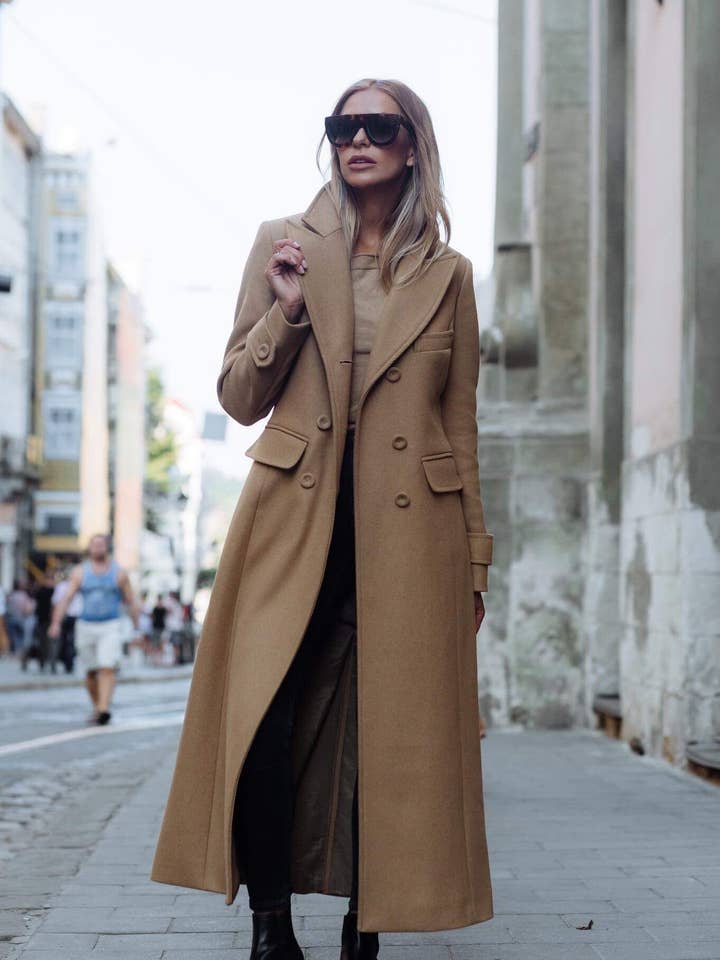 Manteau Maxi Classic à double boutonnage pour la vente par CoatA Shop