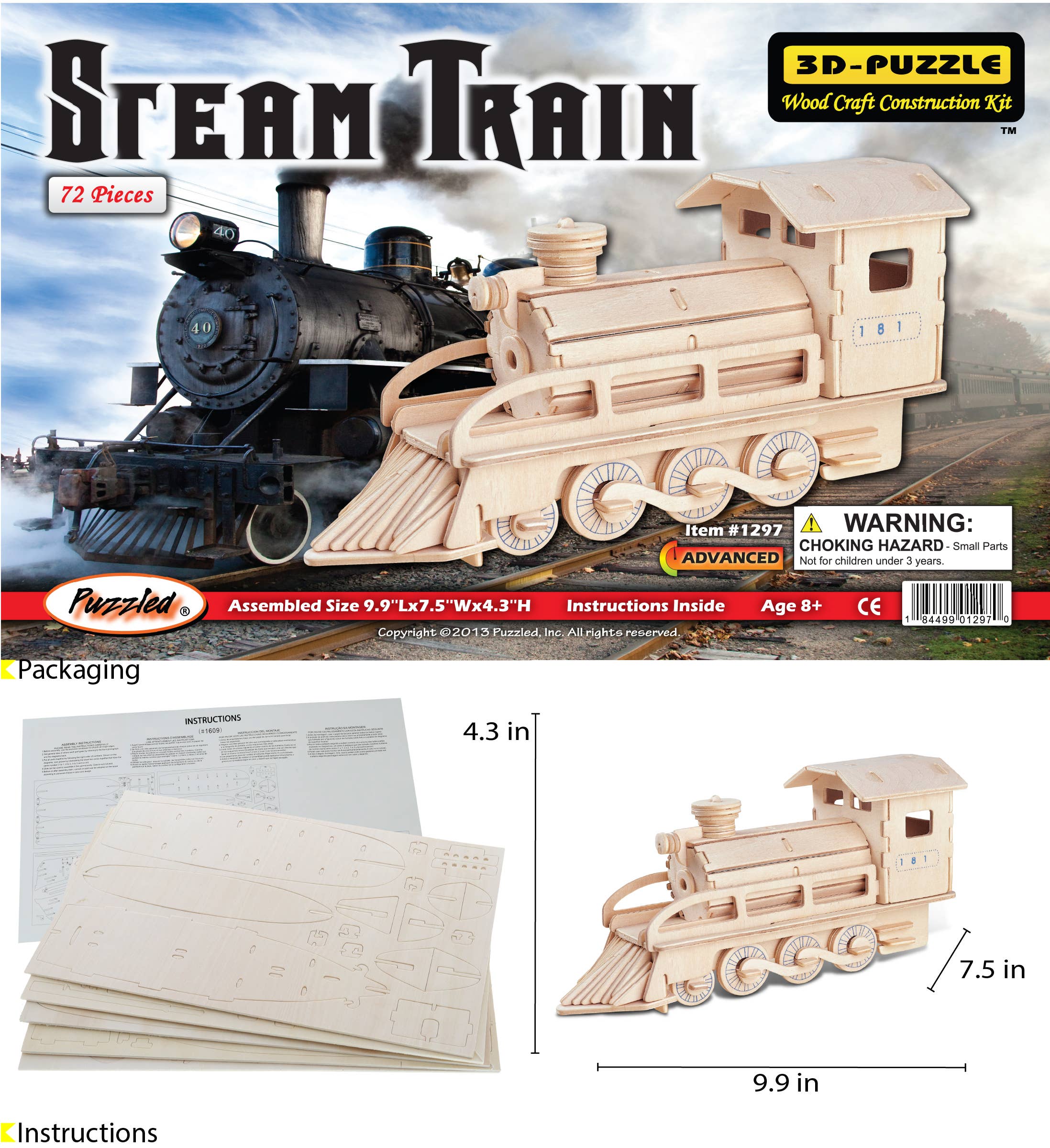 Cota Global - Wholesale Puzzle - Kids - 3D Puzzles - Steam Train1