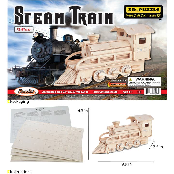 Cota Global - Wholesale Puzzle - Kids - 3D Puzzles - Steam Train1