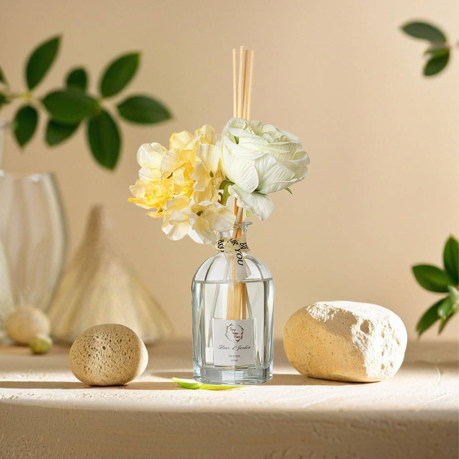 Pretty Valley Home – difusor de fragrâncias por atacado – Conjuntos de Difusores de Varetas com Flores Artificiais 120Ml / 4,05 FL Oz para Decoração10