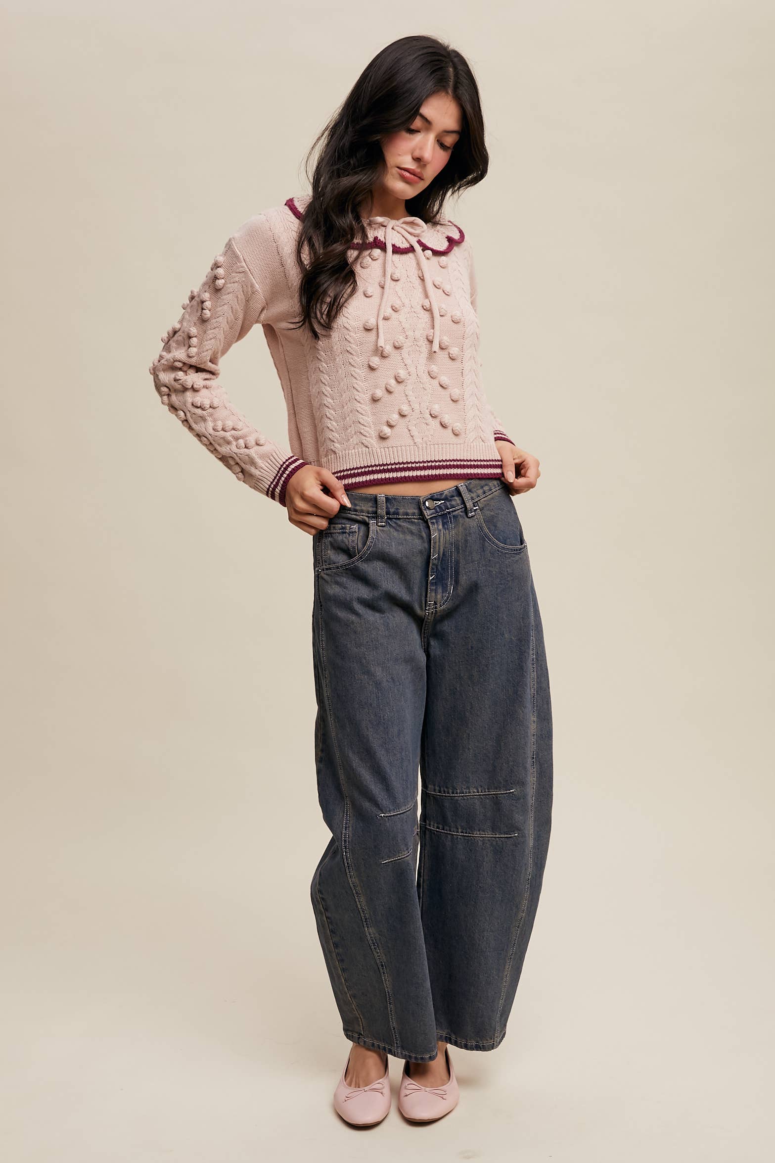 Listicle - Wholesale Knit Sweater - Women's - Pom Pom Cable Knit Sweater9