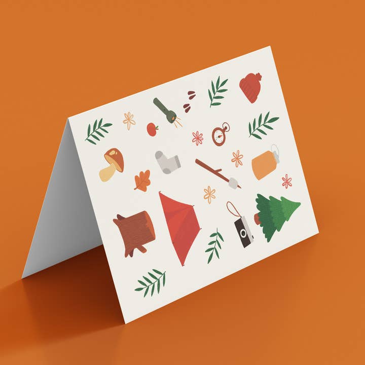 Addicted to Camping - 5x7 Greeting Card for wholesale by Maude Robichaud Godin - Artiste