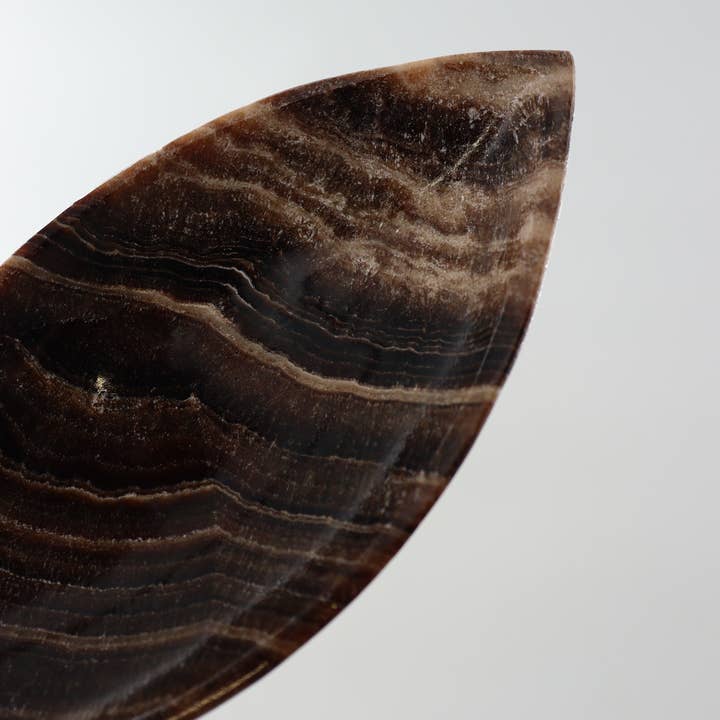 Mi Esperanza Minerals - Wholesale Decorative Plate/Dish/Bowl - Large Chocolate Onyx Leaf Dishes Set of 68