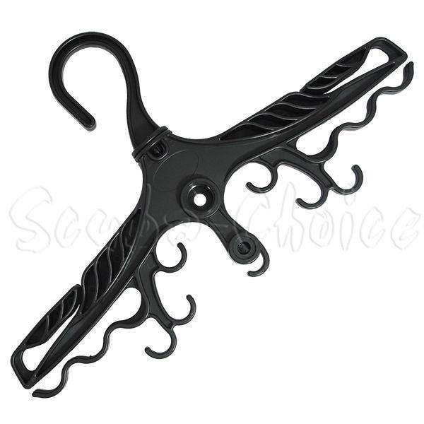 Scuba Choice - Wholesale Clothes Hangers - Scuba Diving Deluxe BCD Wetsuit Drysuit Multi Purpose Black Hanger w/ Din Thread
