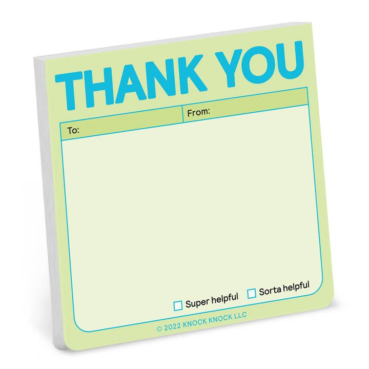 Knock Knock - Wholesale Sticky Notes - Thank You Sticky Note (Pastel Version)
