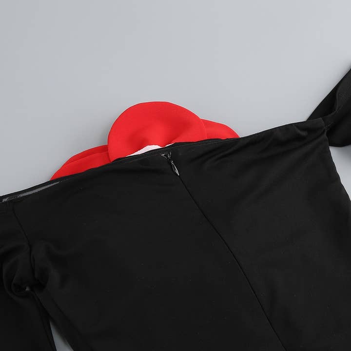 Black SY475 Elegant Floral Tube Top Backless Slit Dress for Women for wholesale on Faire13