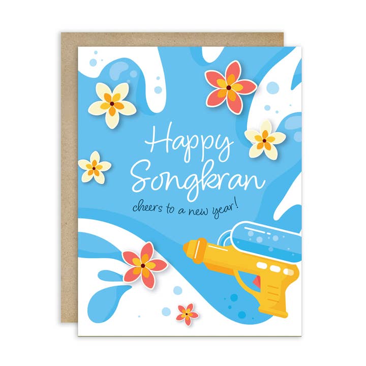 Water Soaker Songkran Thai New Year | Cheers to New Year for wholesale by Cute Asian Cards