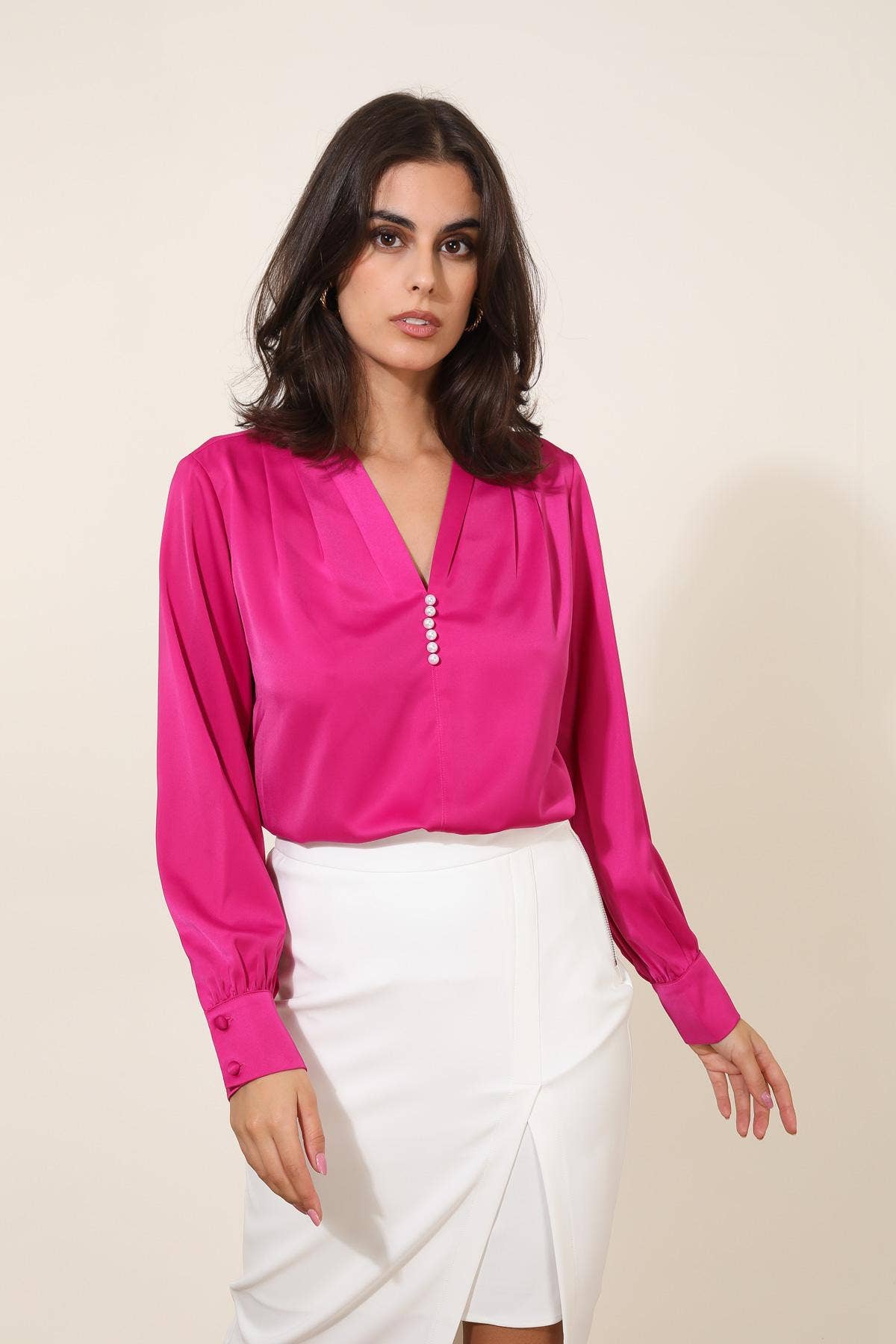 LULUMARY - Vendita all'ingrosso Camicetta - Donna - Blusa satinata H6725