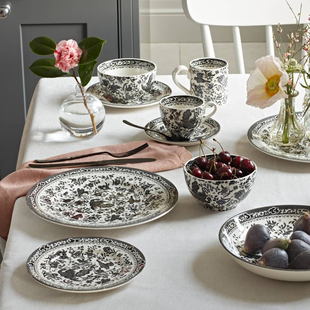 Burleigh - Wholesale Dinner Plate - Black Regal Peacock Small Plate3