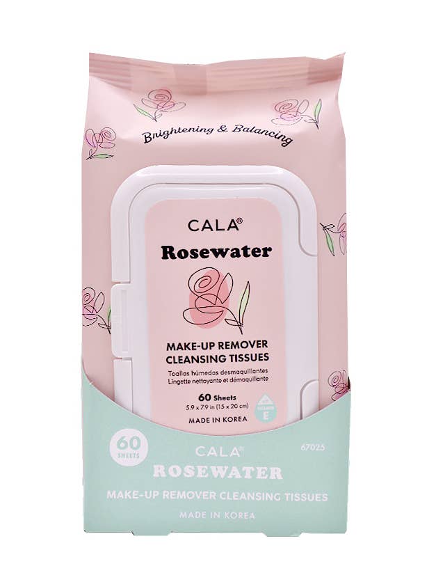 CALA 67025 Rose Water 60 Make-up Cleansing Tissues - 3pc for wholesale by PINEAPPLE Beauty