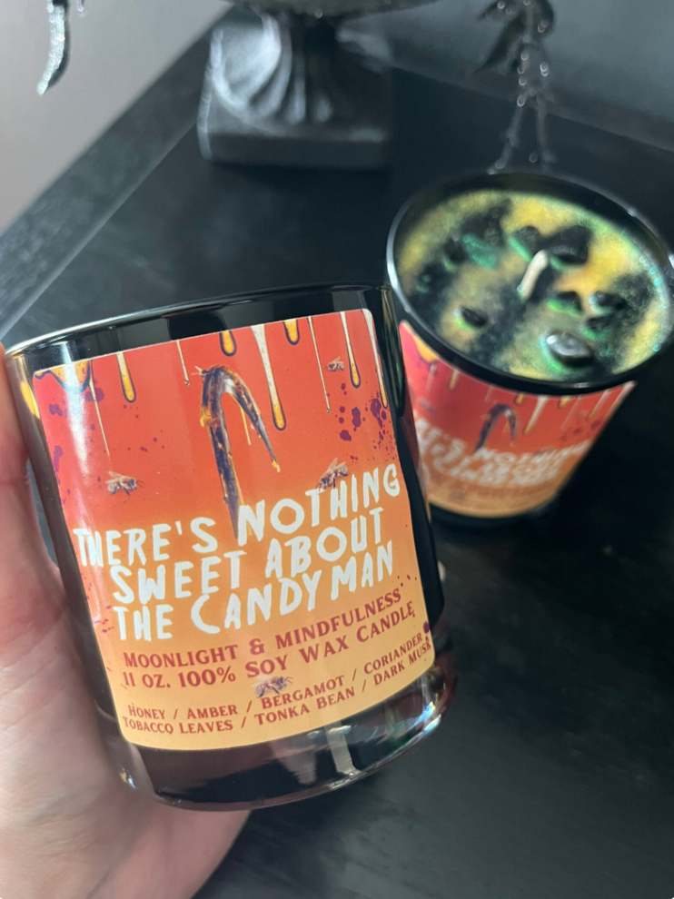 Moonlight & Mindfulness - Wholesale Jar/Filled Candle - Horror Movie Crystal Candles, 100% Soy Wax, Spooky Decor18