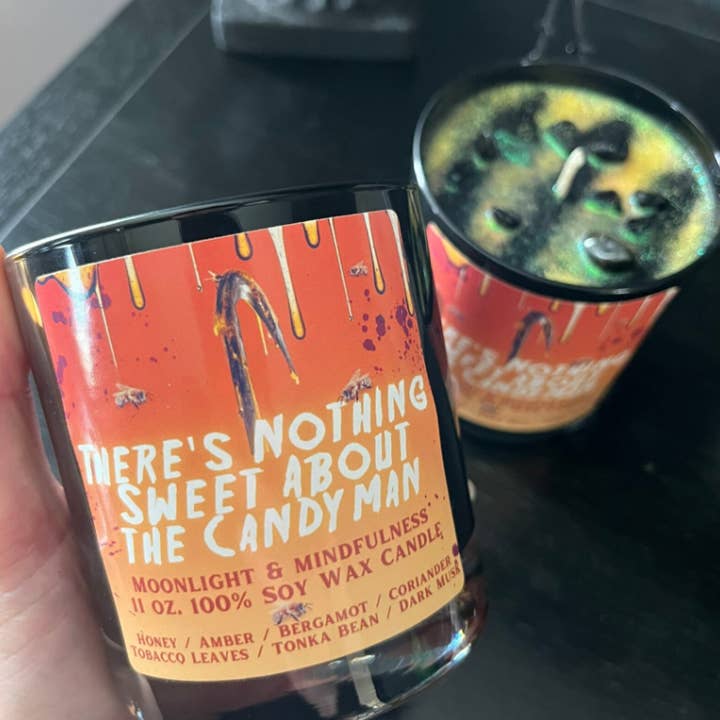 Moonlight & Mindfulness - Wholesale Jar/Filled Candle - Horror Movie Crystal Candles, 100% Soy Wax, Spooky Decor18