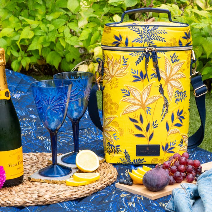 Sara Miller Oval Insulated 2 x Bottle Cooler Yellow for wholesale by Navigate Ltd