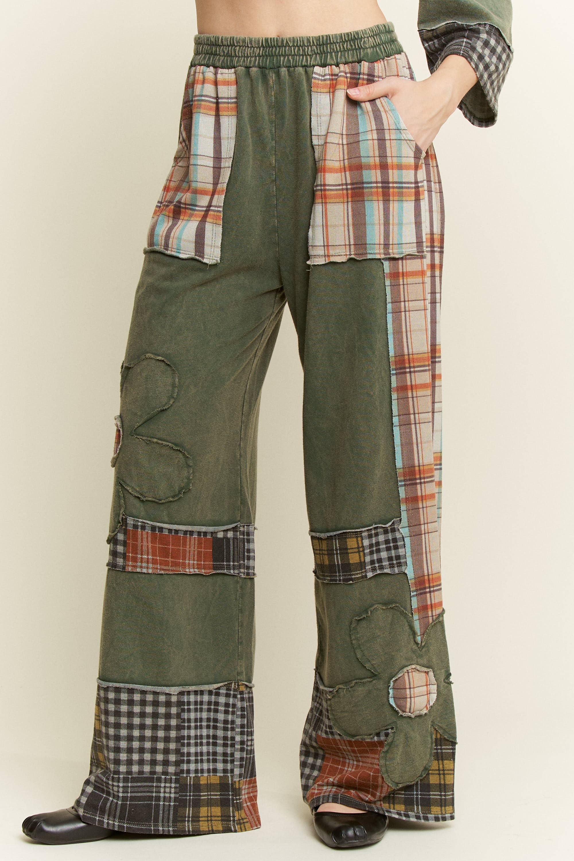 J.Her - Vente Pantalon – femme - Pantalon à carreaux délavé minéral Daisy HP67384