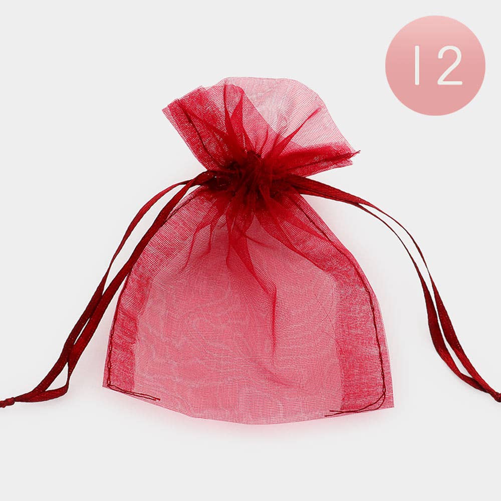 Sensibling Corp. - Vente Pochette cadeau - 12PCS - 4 X 5 Sacs Cadeaux en Organza avec Ruban20
