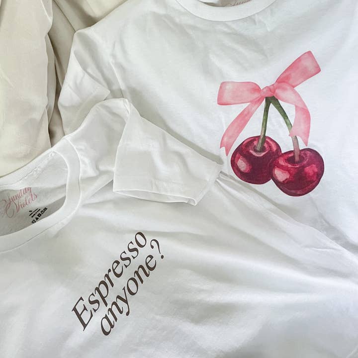 Sunday Violets - Wholesale T-shirt met print - Dames - Espresso Anyone T-shirt voor baby's1