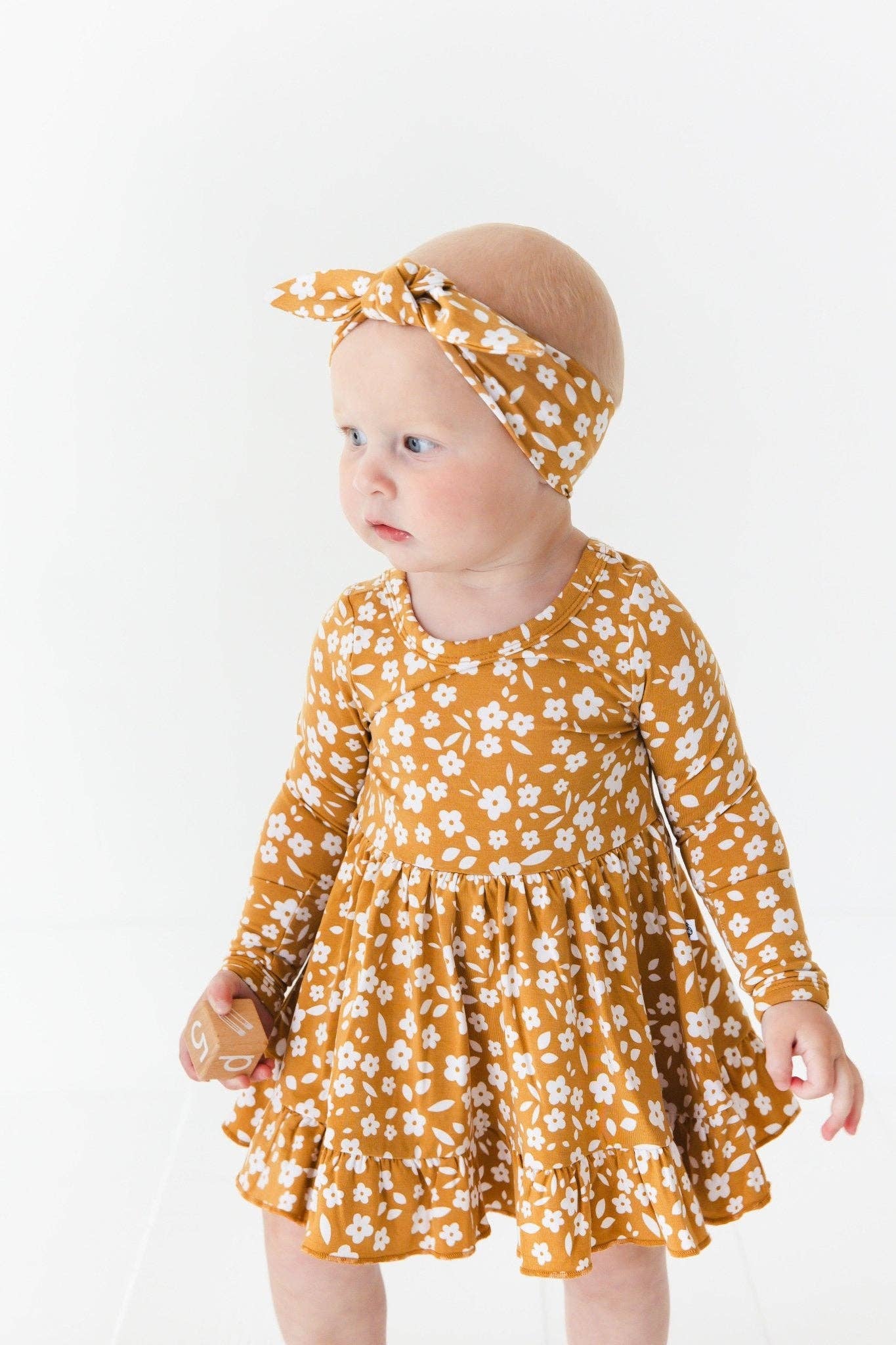 Jammie Session formerly Big Dreams Little Jammies - Wholesale Dress - Baby - Honey Blooms Long Sleeve Bodysuit Twirl Dress1