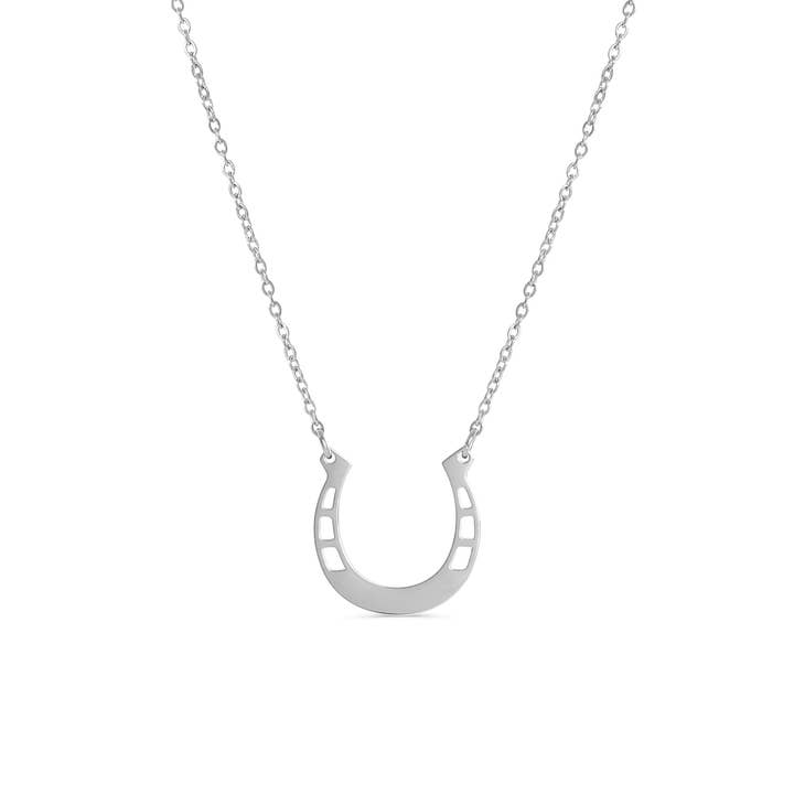 WJW - Vente Colliers à pendentif - Collier en fer à cheval à graver en acier inoxydable de 18 po