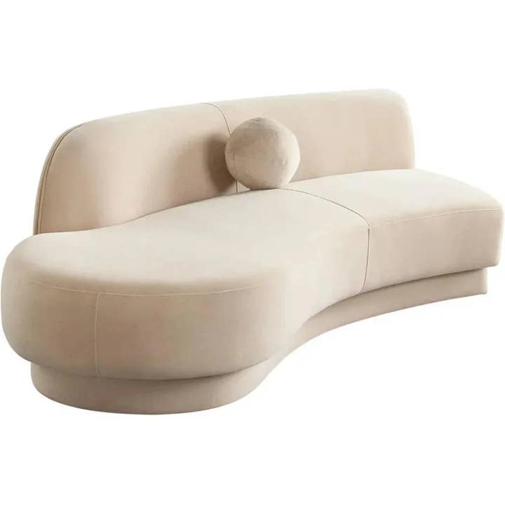 Zelda LF Curved Light Camel Performance Velvet Chaise for wholesale by LOOMLAN