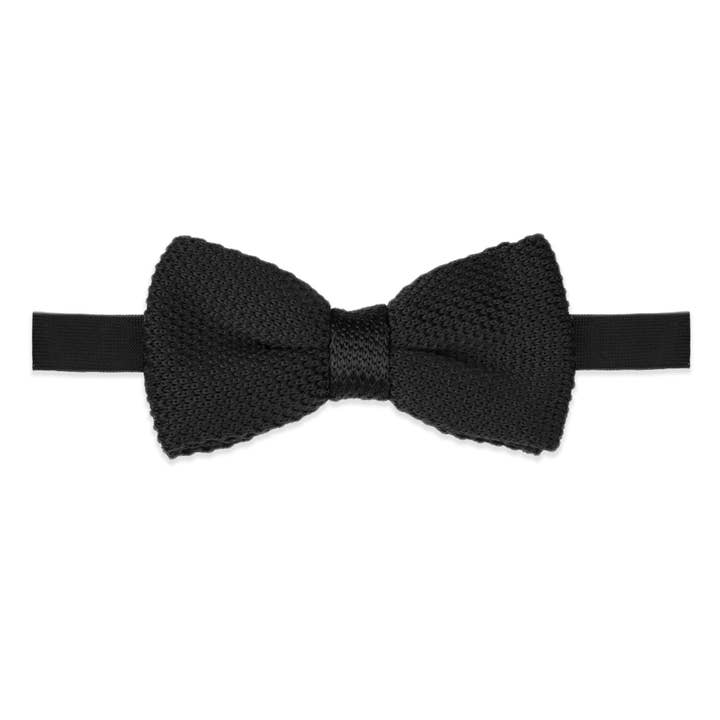 Children's Knitted Bow Tie - Black for wholesale by THE GENTS LAB