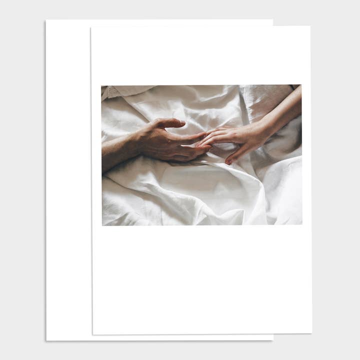 Hands In Bed Love Card for wholesale by Palm Press