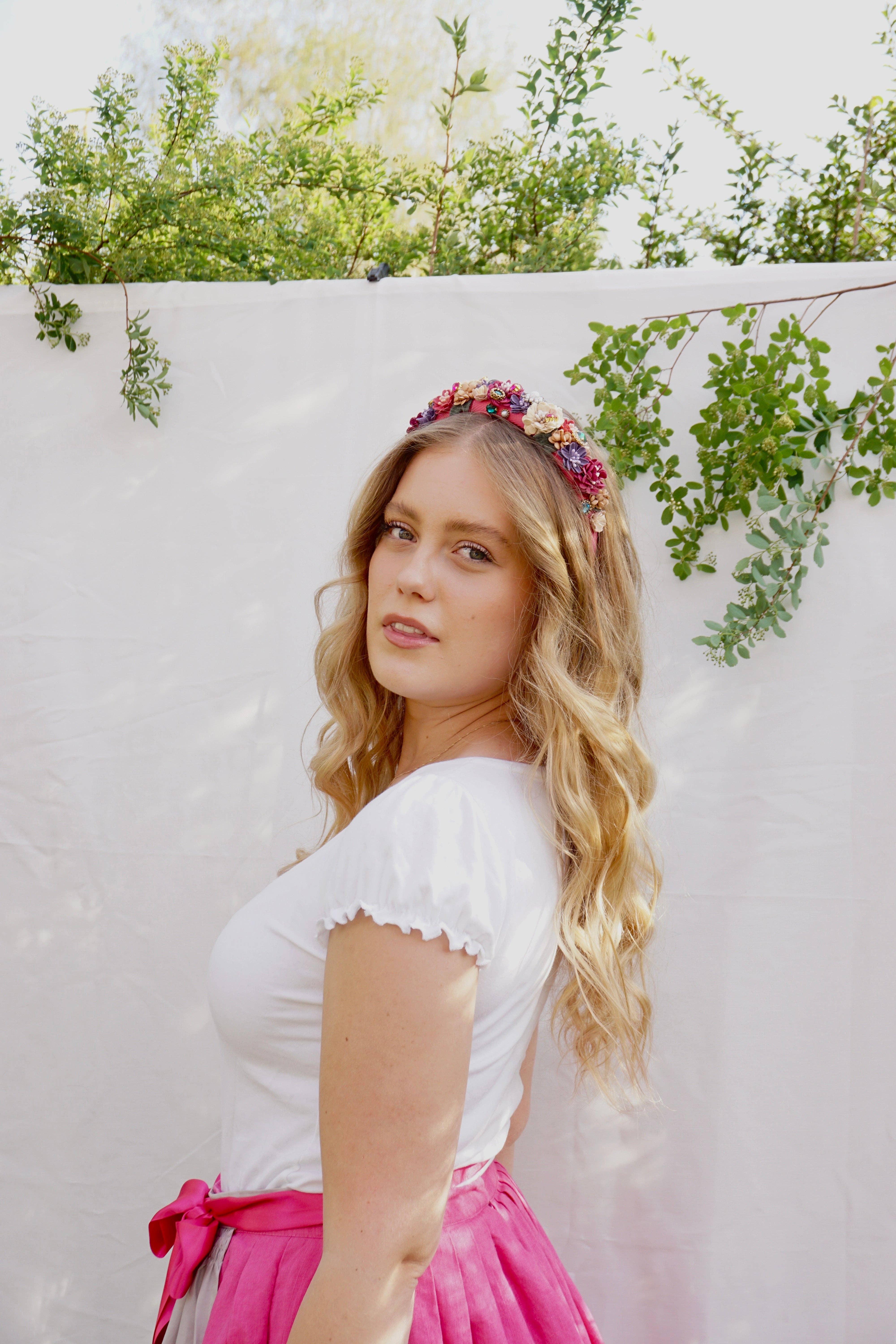 by Vivi. - Vente Bandeau – femme - Serre-tête fleurs rose2