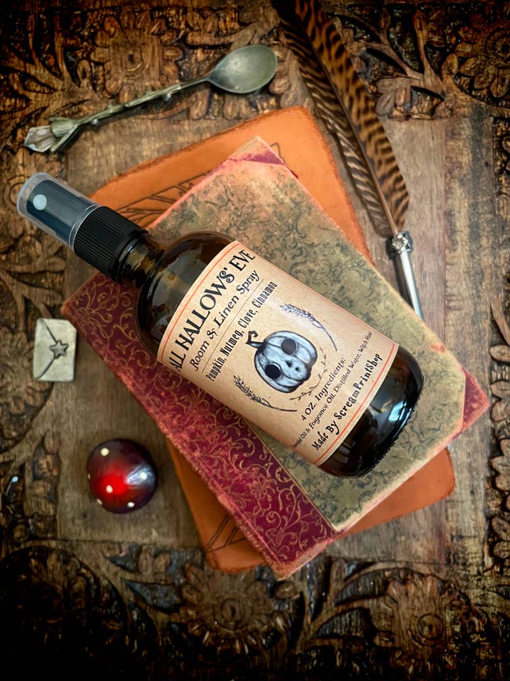 All Hallows' Eve Room Linen Spray | 4oz | Autumnal Halloween for wholesale by ScreamPrintShop