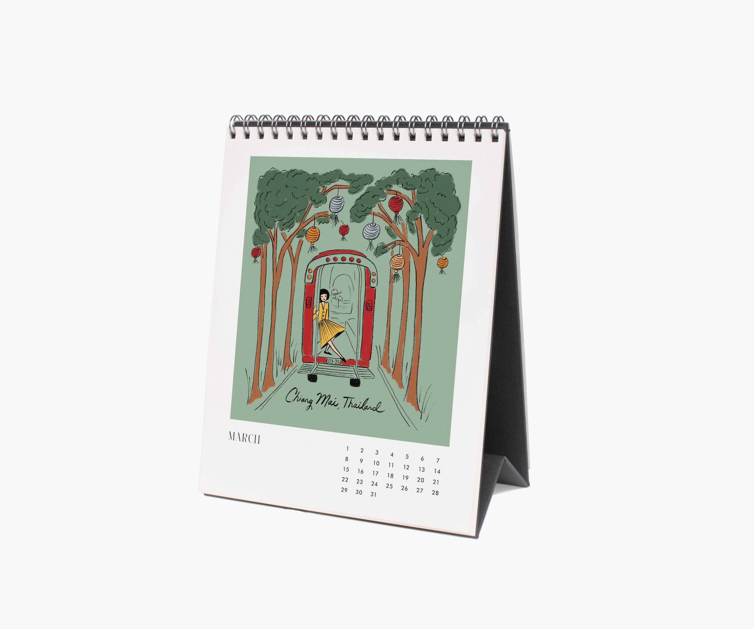 Rifle Paper Co. - Wholesale Calendar - 2026 Travel Sketchbook Desk Calendar3