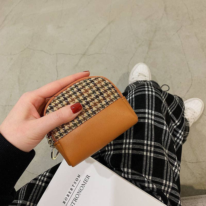 Funkyrel® Atzbranding Limited - Wholesale Coin Purse - Women's - Chic Houndstooth Zipper Purse6