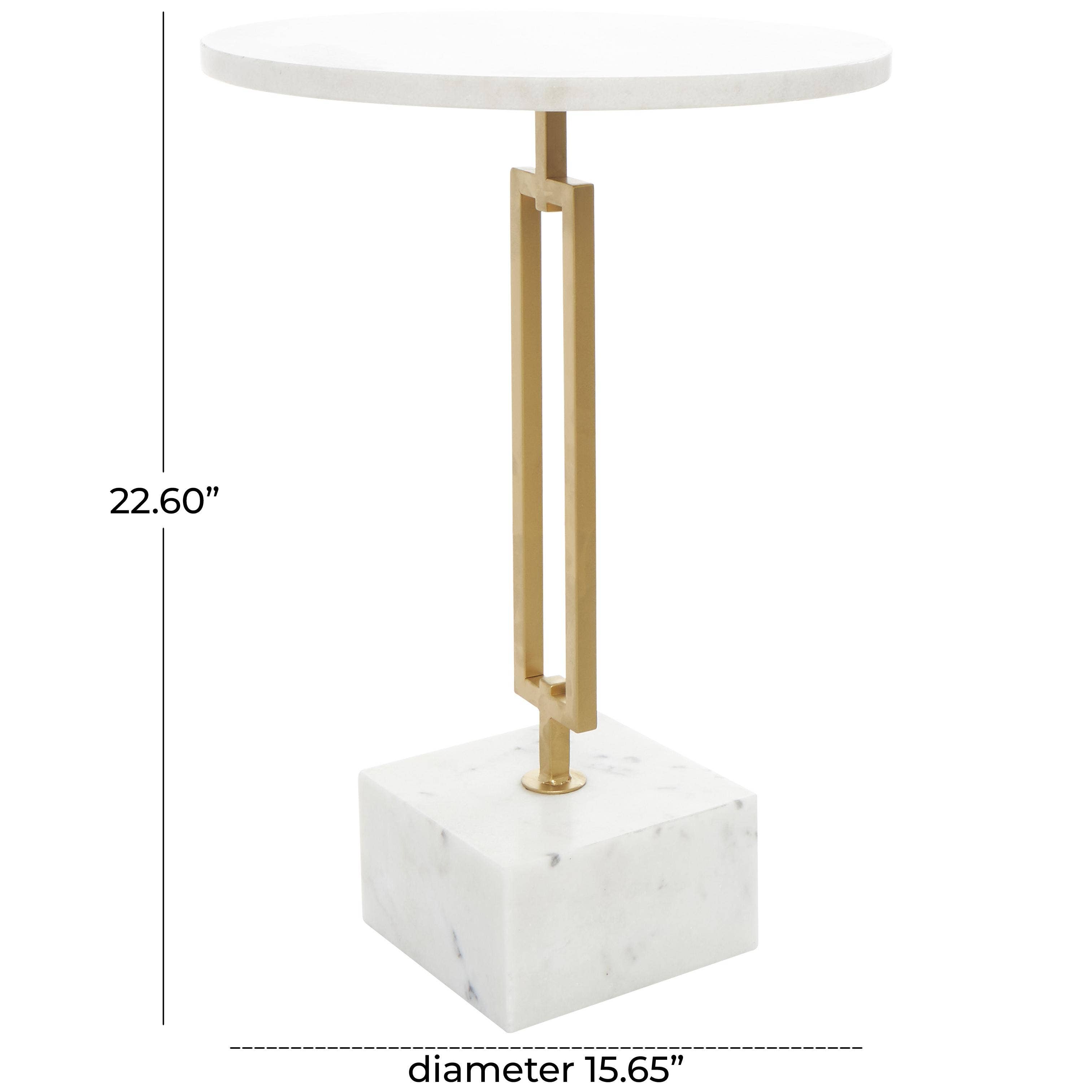 Deco Marché - Wholesale Side Table - Glam White Marble Accent Table3