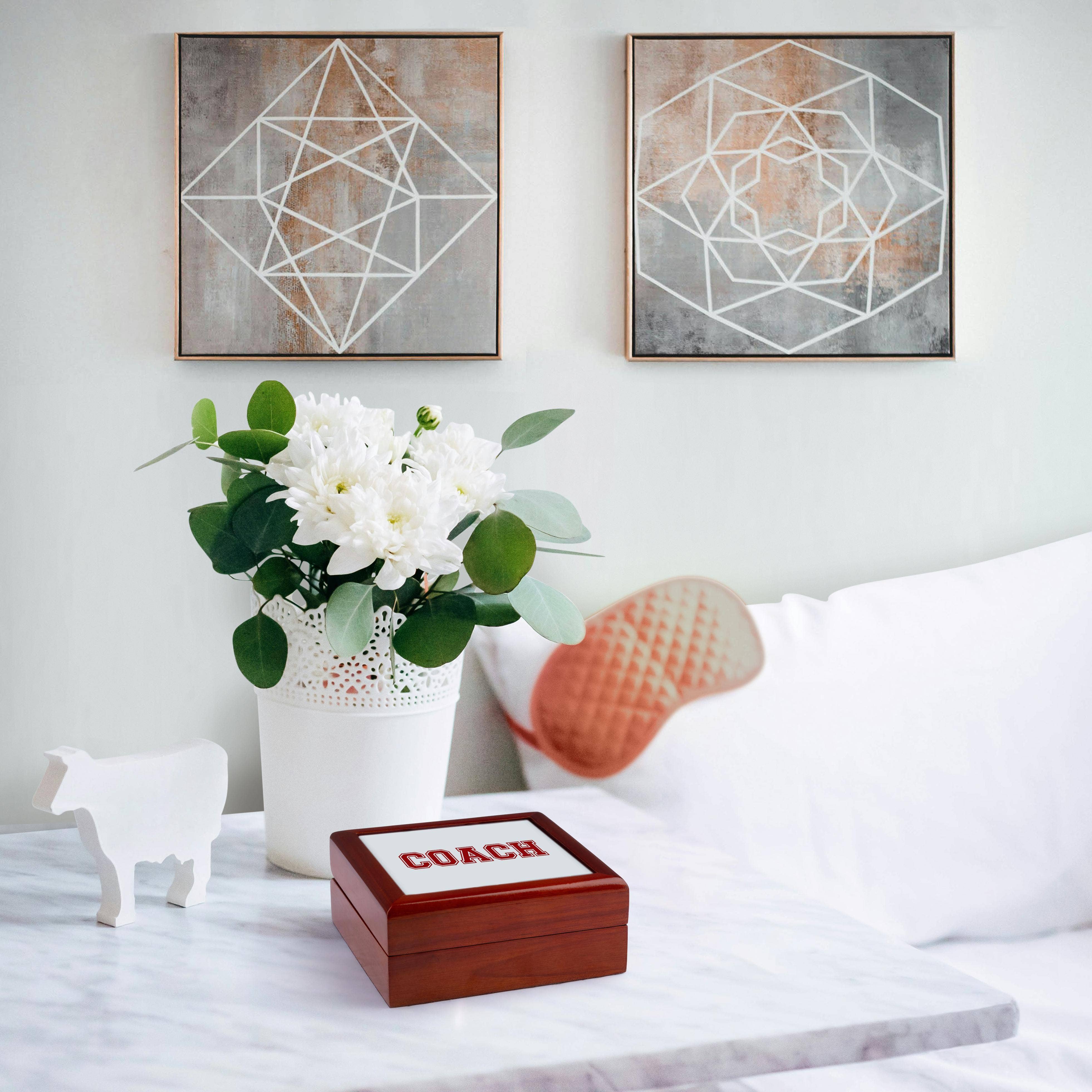 3dRose - Wholesale Jewelry Box/Organizer - 3dRose, Coach in red text - college font - PE class - Phys Ed Physical Education sports teacher in school , Jewelry Box3