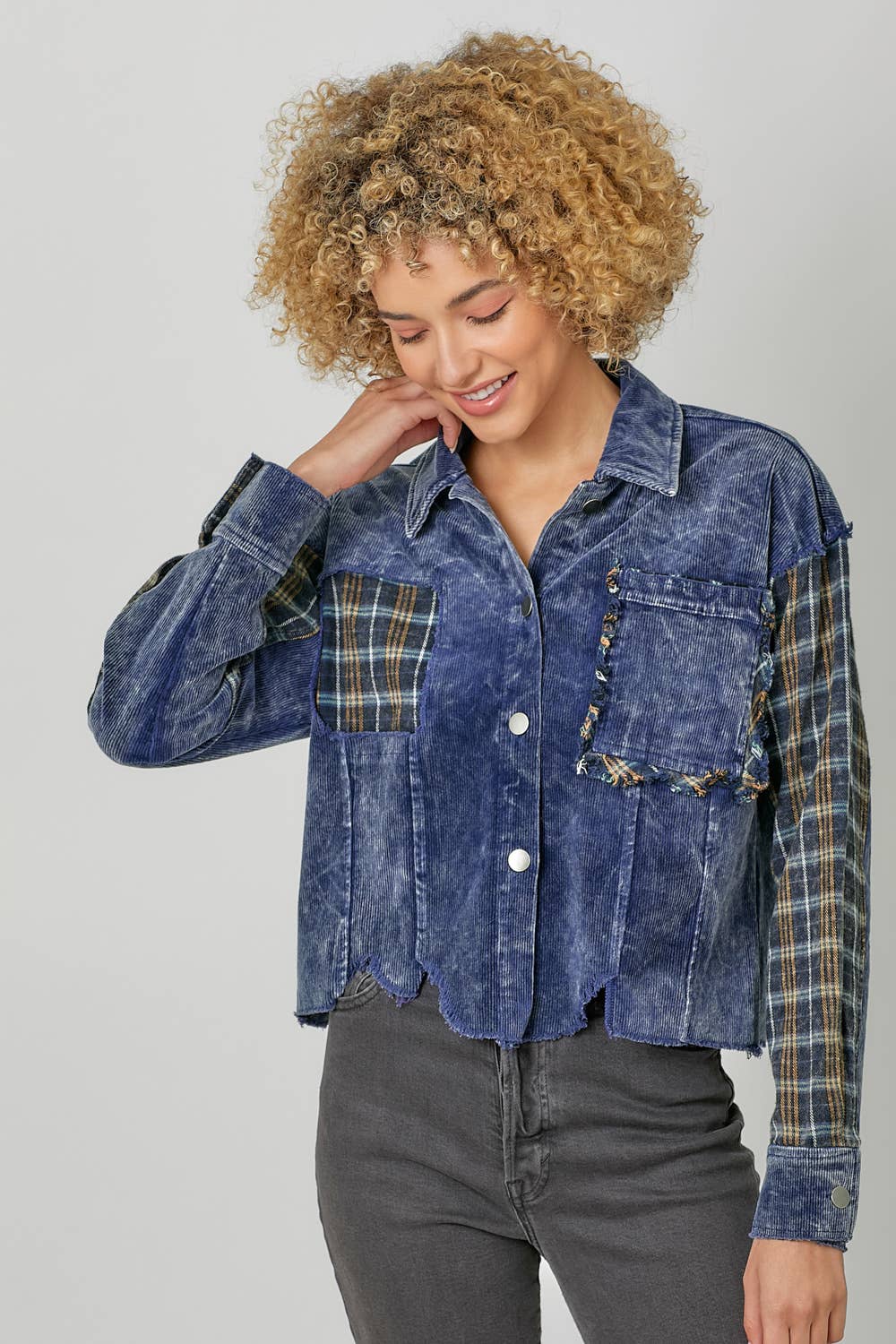 Mystree - Wholesale Jacket – Women's - 60304 Plaid Corduroy Jacket