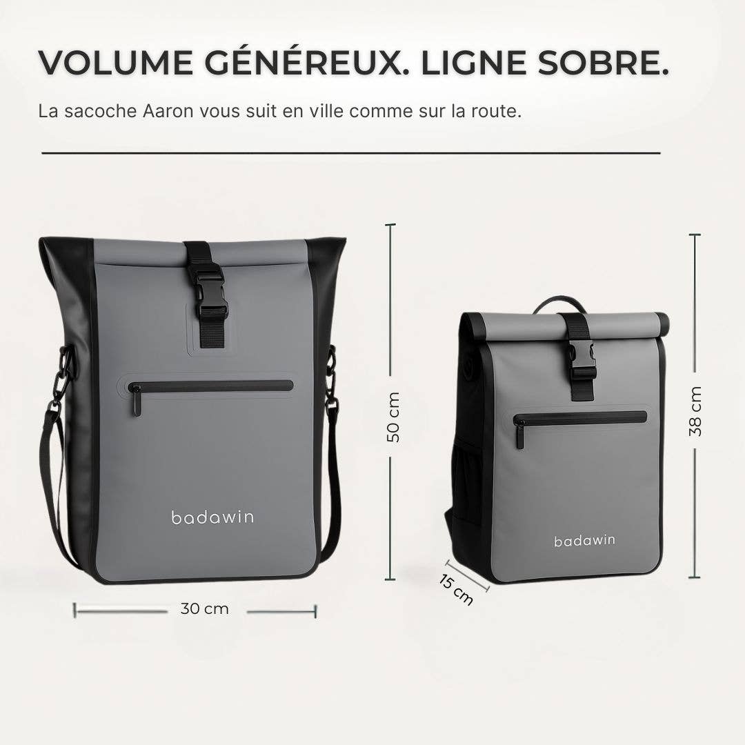 BADAWIN - Wholesale Fietsaccessoires - Aaron Gray Badawin waterdichte fietstas van 23L met bagagedragerbevestiging6