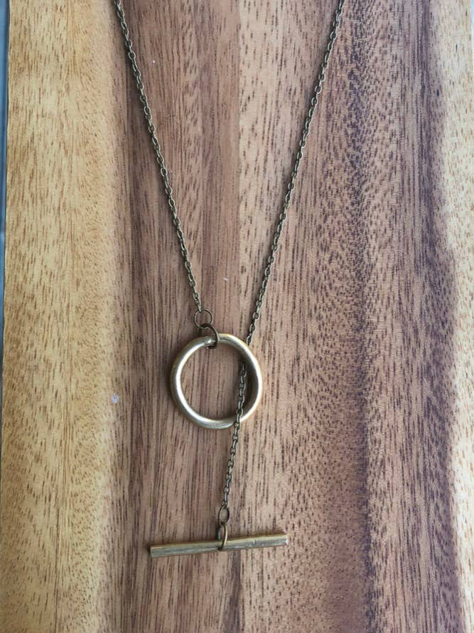 Brass Lariat Necklace for wholesale by Commonality Cooperative