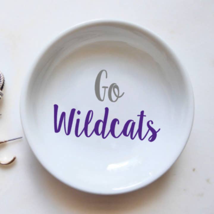 Go Wildcats Ring Dish / Kansas State University for wholesale by CourtPerkDesigns LLC