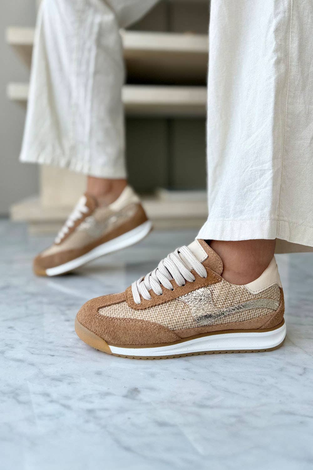 PMK SHOES - Wholesale Lifestyle Sneakers - Women's - Poema - Camel - Handmade Cow Leather Sneakers2