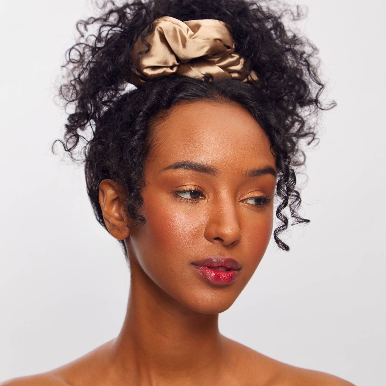 KITSCH - Wholesale Scrunchie - Women's - Satin Sleep Pillow Scrunchies - Charcoal/Gold8