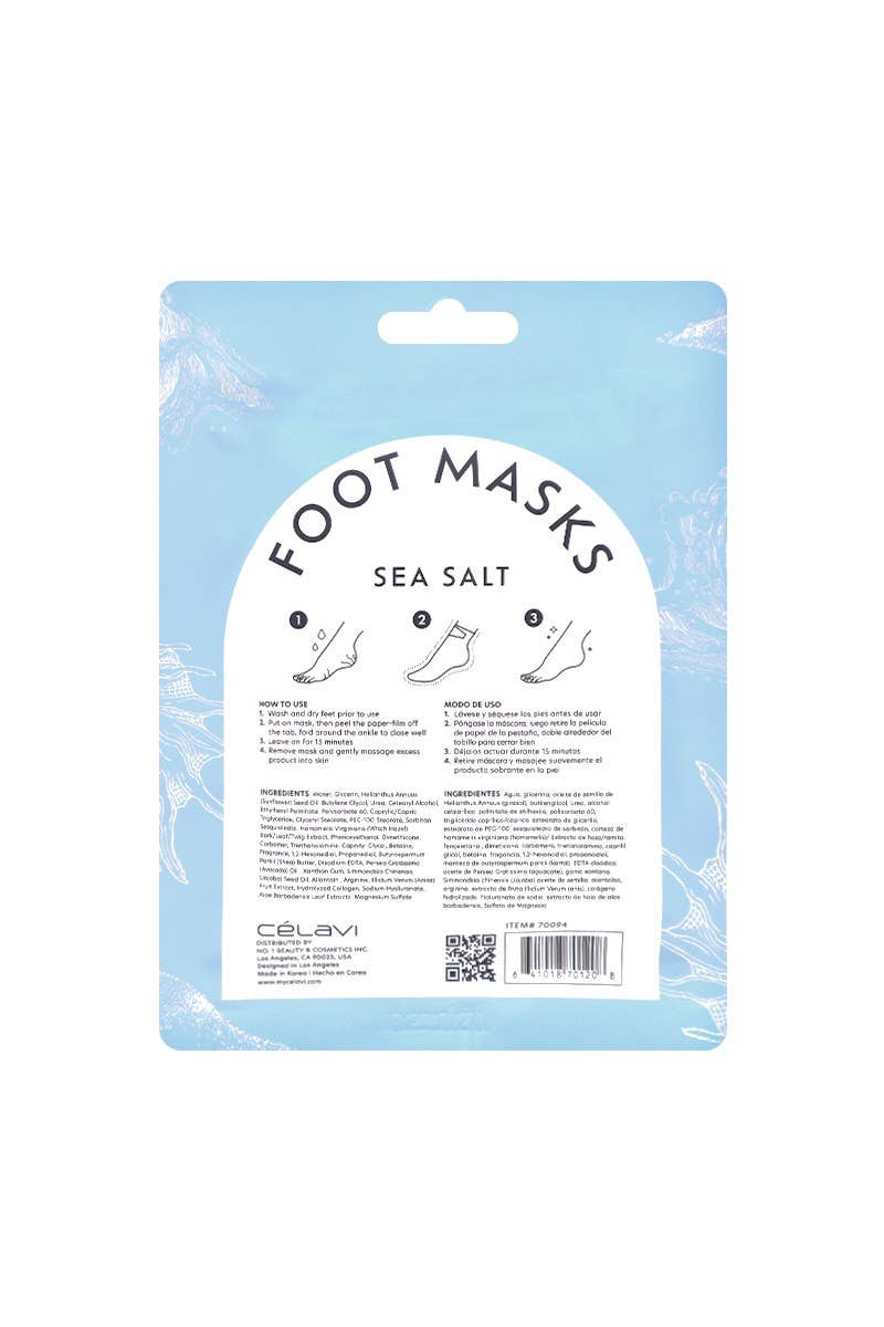 PINEAPPLE Beauty – wholesale Foot mask – Celavi 70090 Sea Salt 3 Pairs Foot Masks Set - 1 Set3